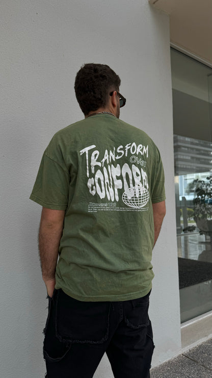 Remera Transform verde oversize