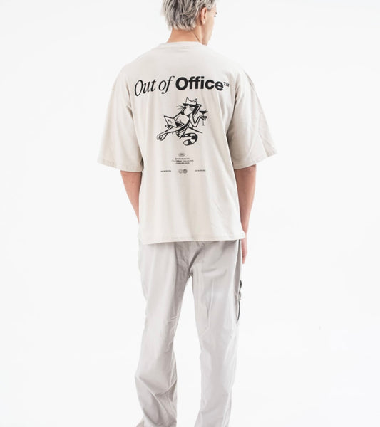 Remera office  beige boxi 019