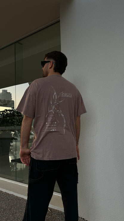 Remera Fear  marron  nevada oversize 021