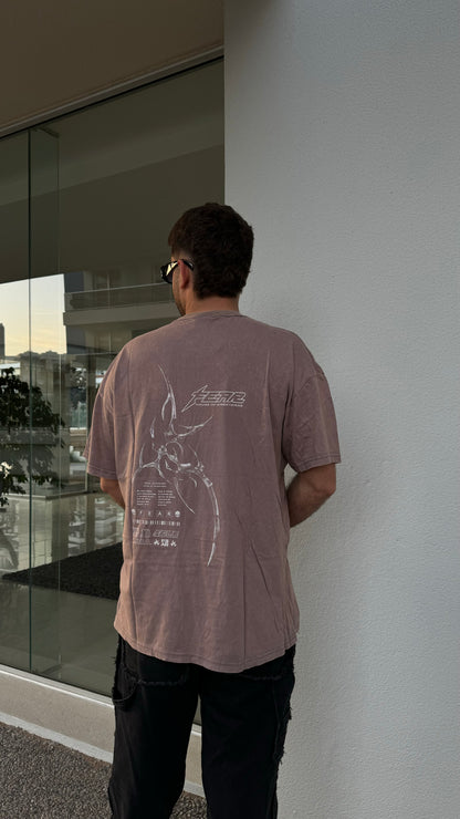 Remera Fear  marron  nevada oversize 021