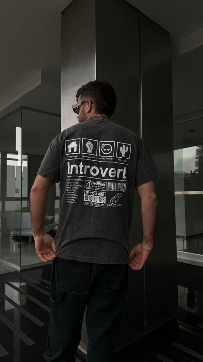 Remera Introvert  negro nevada oversize 013